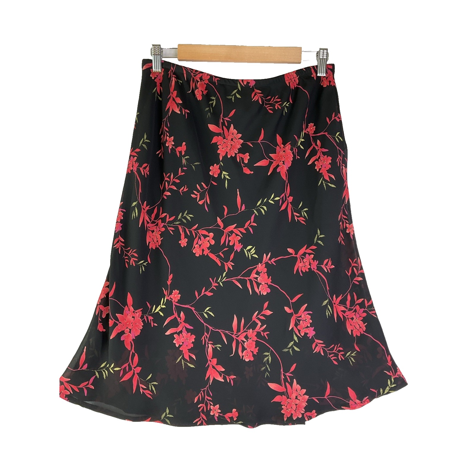Vintage Black Red Floral Boho Grunge Fairycore Whymsigoth Dark Romance Y2k Skirt
